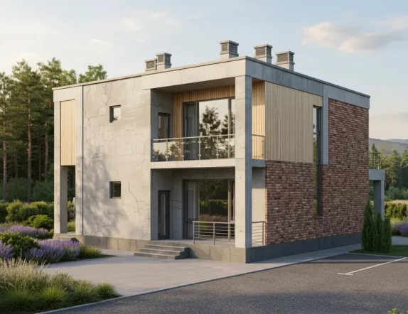 Проект двухэтажного дома из газобетона от 170м²