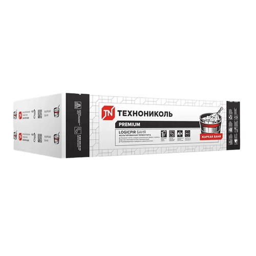 Плита теплоизоляционная LOGICPIR Баня ТЕХНОНИКОЛЬ Ф/Ф Г1 L-1190х590х50 мм, L-кромка