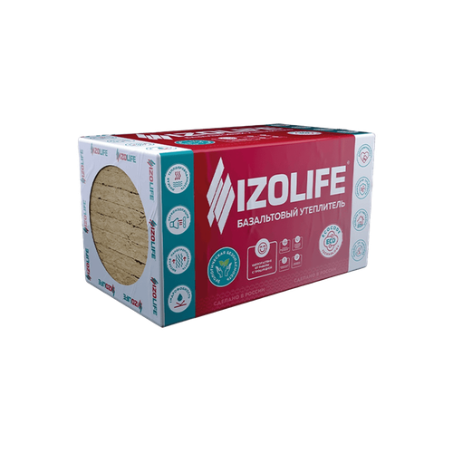 Утеплитель  Изолайф IZOLIFE ФАС ОПТИМА (110 кг/м3) 1200х600, 100 мм 3пл/2,16м2 0,216м3