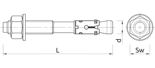 Клиновой анкер из нержавеющей стали А4 Rawlplug